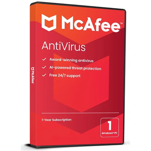 McAfee AntiVirus Protection 2024 | 1 Year 1 PC Windows Cd Key Global