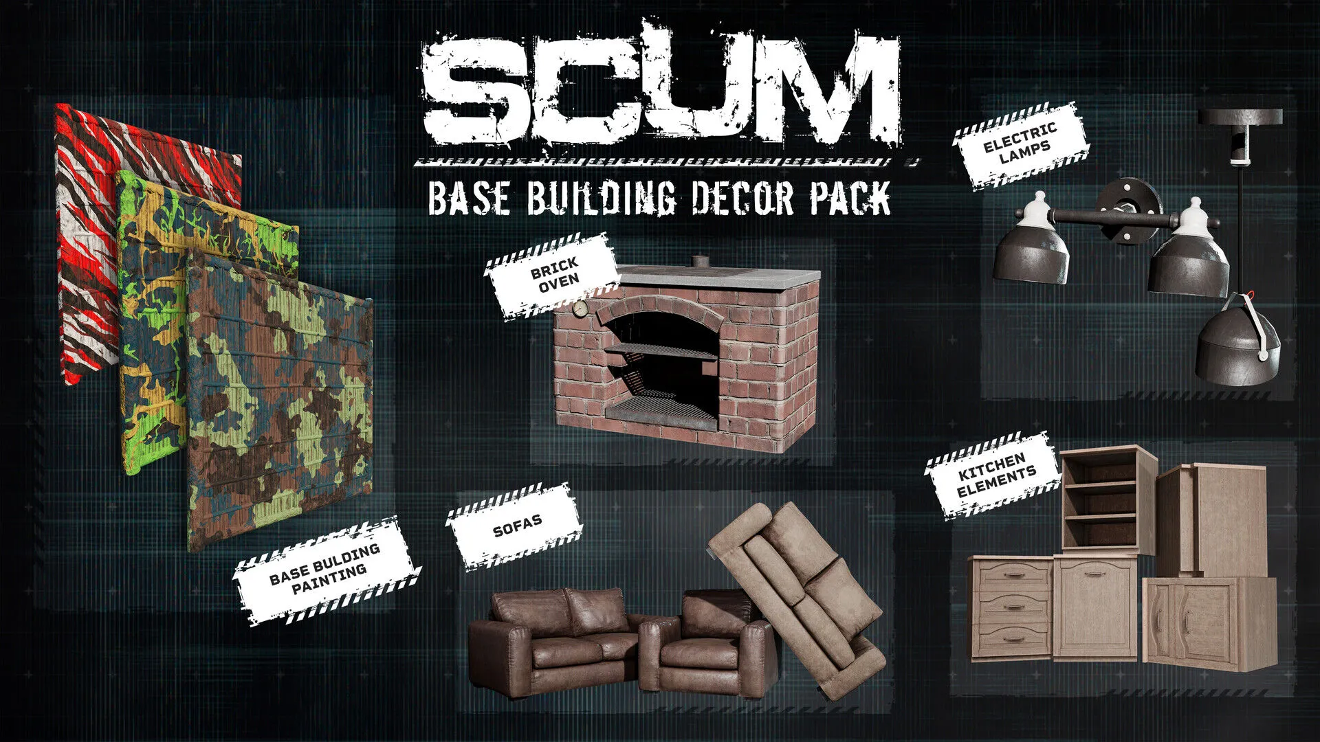 SCUM Dekorationspack für Basisgebäude (PC Steam Schlüssel / Global)
