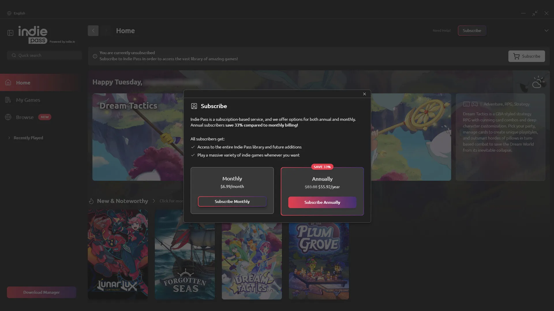 Indie Pass 1 mese (codice per PC / Global)