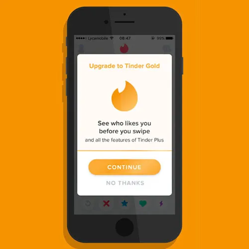 Abbonamento Tinder Gold di 1 mese (Buono regalo / Resto del mondo)