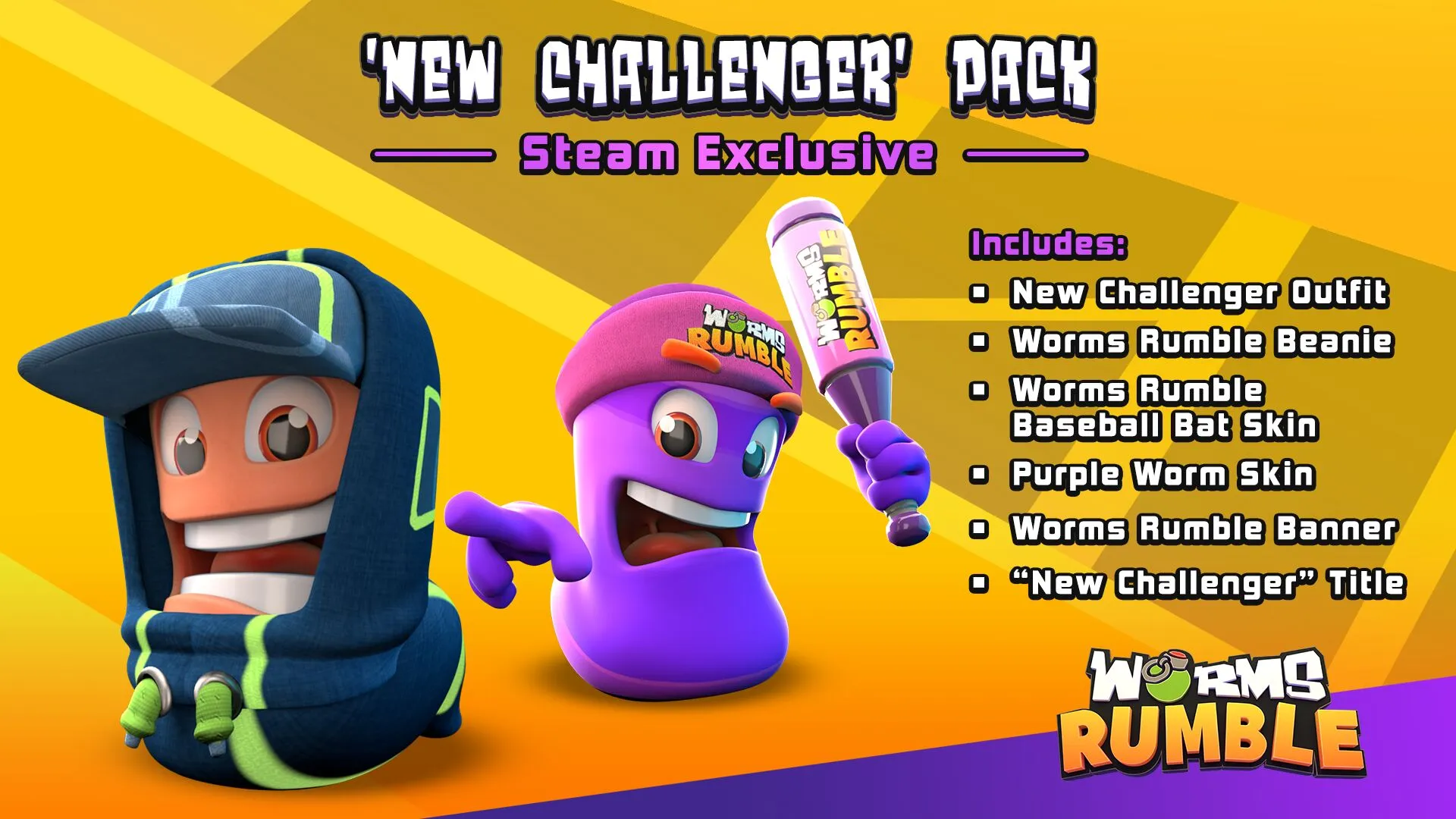 Worms Rumble – Neues Challenger-Pack (PC Steam Schlüssel / Global)